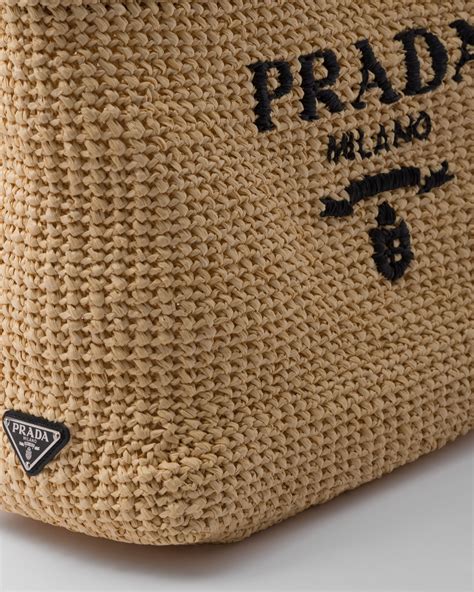 prada crochet raffia tote bag.